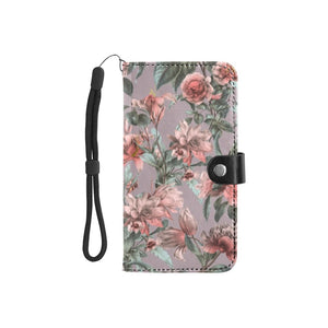 Small Wallet Phone Case - Luxury Rose Floral Taupe