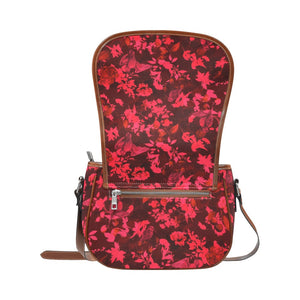 Saddle Bag - Red Floral Birds