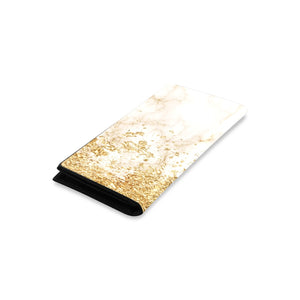 Women's Leather Wallet - Gold Foil Marble Day