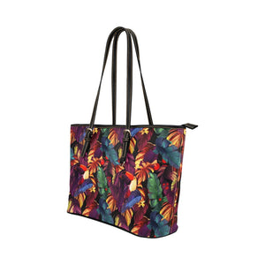 Small Leather Tote - Tropical Toucan Jungle