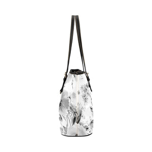 Small Leather Tote - Gray Floral Day