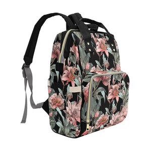 Diaper Backpack - Luxury Rose Floral Black