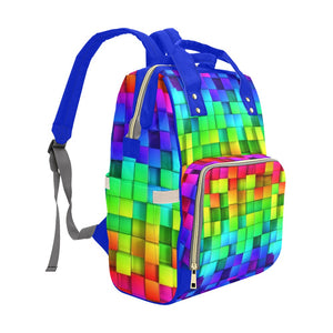 Diaper Backpack - Colorful Shiny Blocks