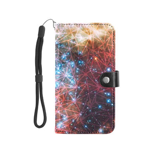 Large Wallet Phone Case - Geometric Galaxy Fire