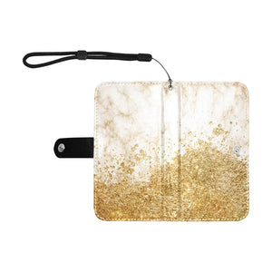Small Wallet Phone Case - Gold Foil Marble Day