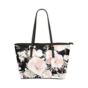 Small Leather Tote - Pink Floral Night