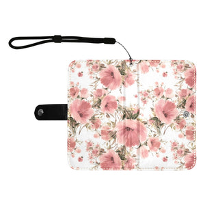 Large Wallet Phone Case - Peach Floral Day