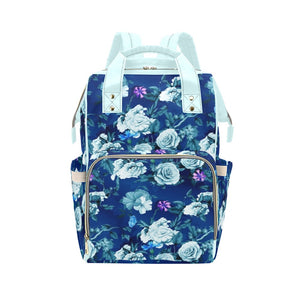 Diaper Backpack - Marine Blue Floral