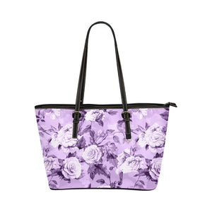 Large Leather Tote - Lilac Floral Leather