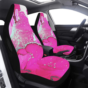 Car Seat Cover - Pink Silver Marble