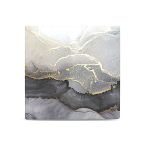 Women's Leather Wallet - Gray Gold Marble