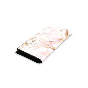 Women's Leather Wallet - Pink Gold Marble