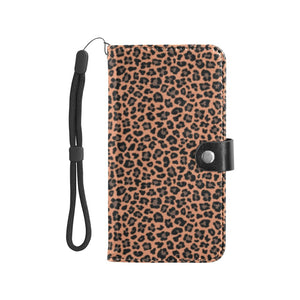 Large Wallet Phone Case - Dark Leopard Print