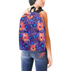 Backpack - Orange Purple Floral
