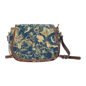 Saddle Bag - Luxury Golden Foliage Navy