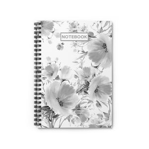 Spiral Notebook: Gray Floral Day