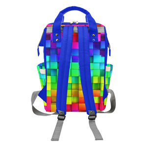 Diaper Backpack - Colorful Shiny Blocks