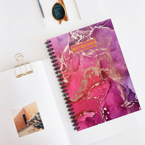 Spiral Notebook: Berry Gold Marble