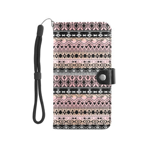 Large Wallet Phone Case - Pink Peach Tribal