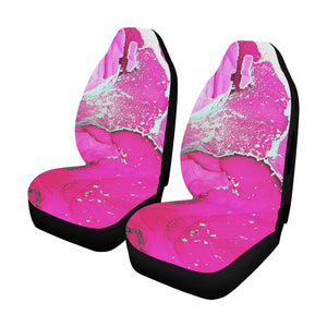 Car Seat Cover - Pink Silver Marble