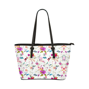 Large Leather Tote - Spring Floral