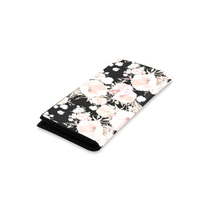 Women's Leather Wallet - Pink Floral Night