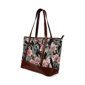 Tote Handbag - Luxury Rose Floral Black