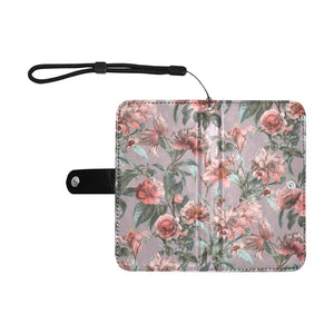 Small Wallet Phone Case - Luxury Rose Floral Taupe