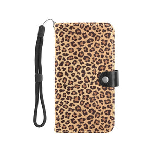 Large Wallet Phone Case - Light Leopard Print