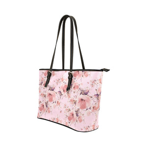 Large Leather Tote - Pink Floral Shade