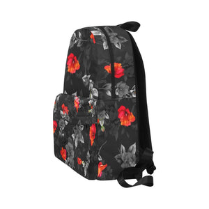 Backpack - Red Gray Floral