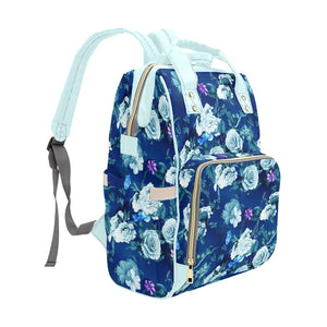 Diaper Backpack - Marine Blue Floral