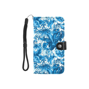 Small Wallet Phone Case - Elegant Indigo Jungle