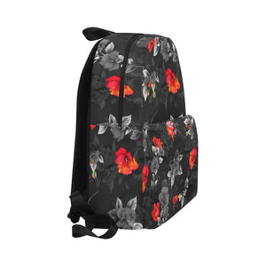 Backpack - Red Gray Floral