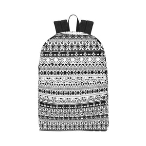 Backpack - Black White Tribal | White Leather Backpack | Azulna