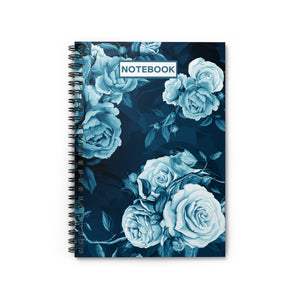 Spiral Notebook:  Dark Aqua Floral