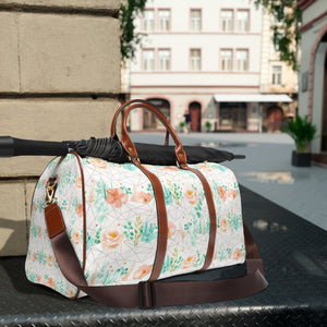 Travel Bag - Peach Floral Geometric