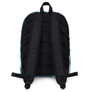Laptop Backpack - Dark Aqua Floral