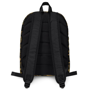 Laptop Backpack - Luxury Golden Foliage Black