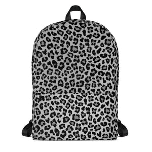 Laptop Backpack - Gray Leopard Print