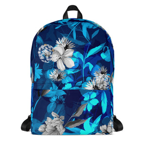 Laptop Backpack - Azure Gray Floral