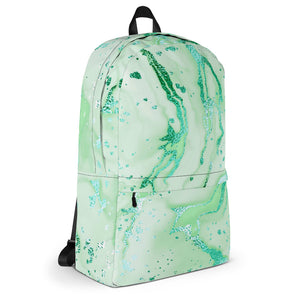 Laptop Backpack - Metallic Green Marble