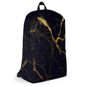 Laptop Backpack - Black Gold Marble