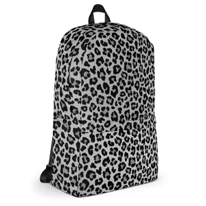 Laptop Backpack - Gray Leopard Print