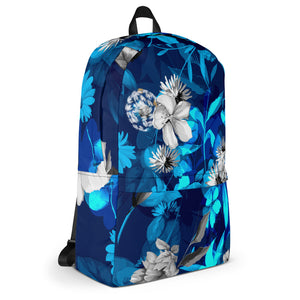 Laptop Backpack - Azure Gray Floral