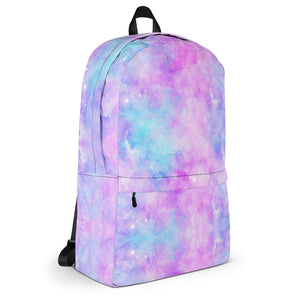 Laptop Backpack - Light Pink Blue Galaxy