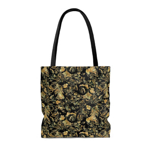 Canvas Tote Bag - Luxury Golden Foliage Black