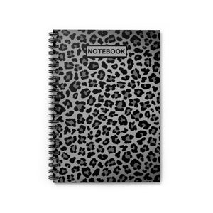Spiral Notebook: Gray Leopard Print