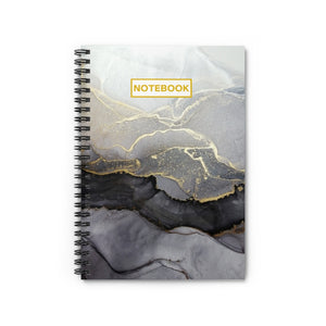 Spiral Notebook: Gray Gold Marble