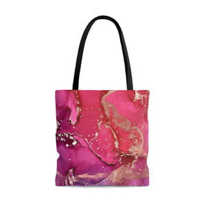 Canvas Tote Bag - Berry Gold Marble